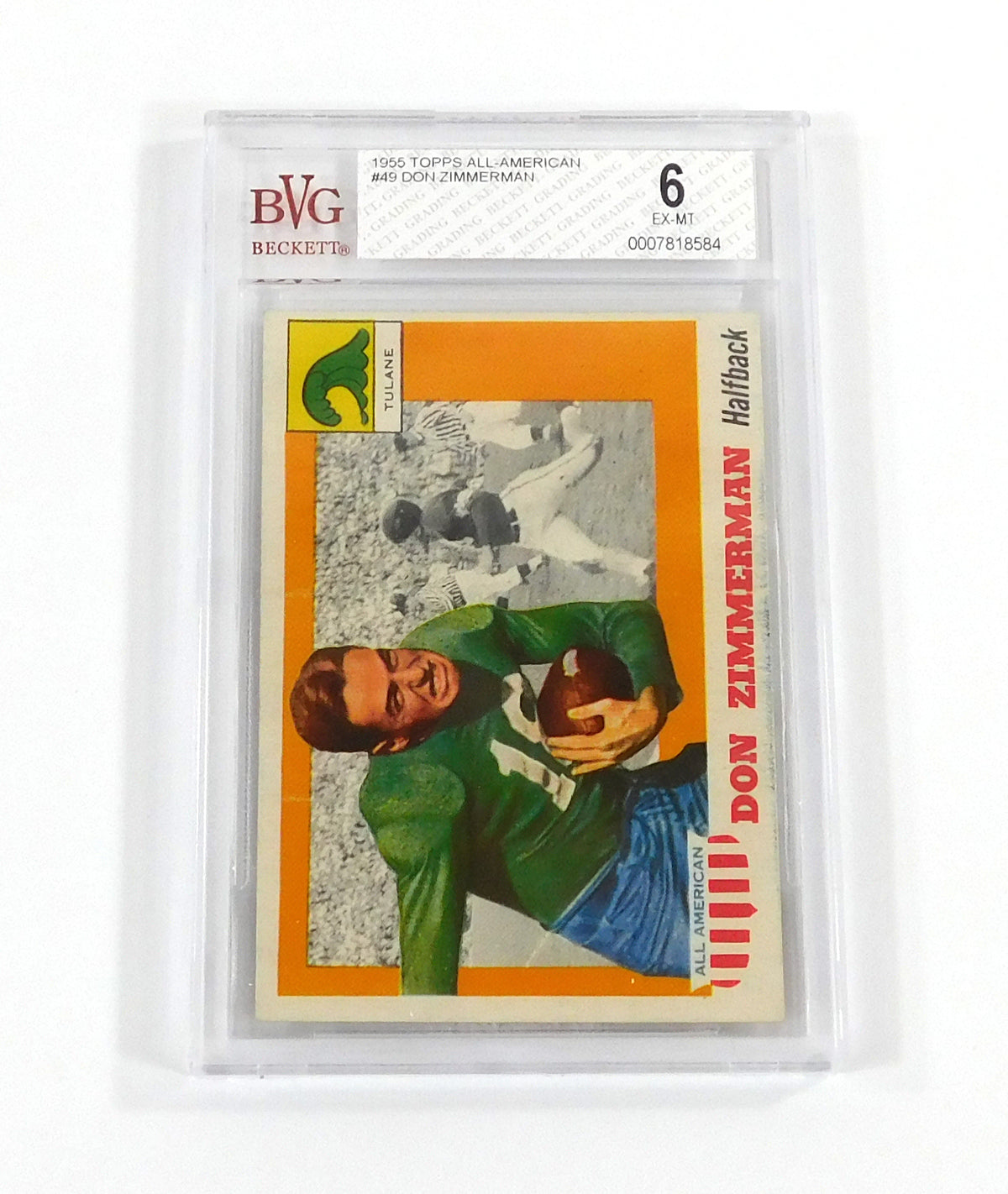 1955 Topps Football All-American Don Zimmerman #49 BVG 6 DF037689