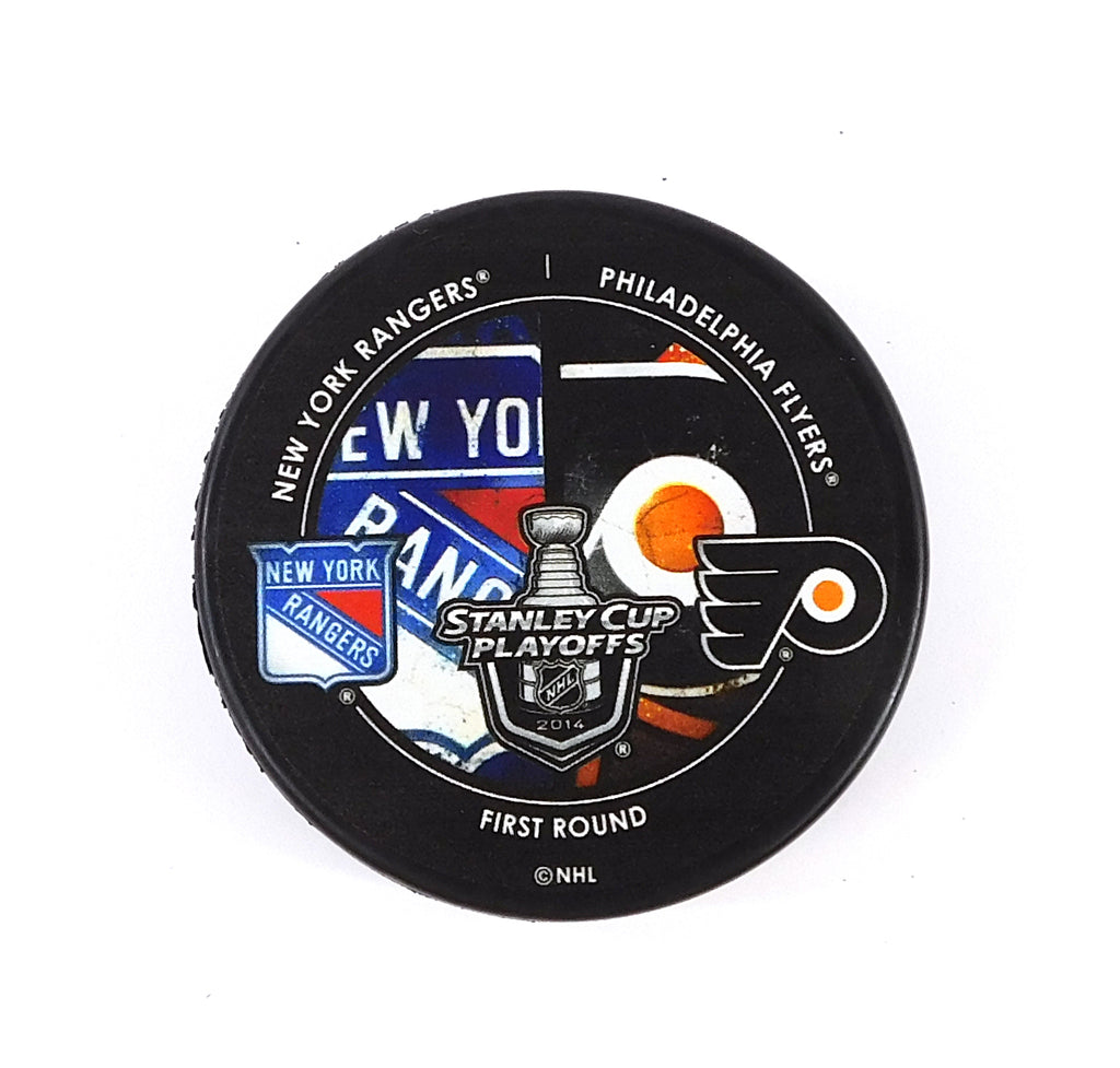 2014 Stanley Cup Playoffs 1st Round Rangers vs Flyers Official NHL Hockey Puck