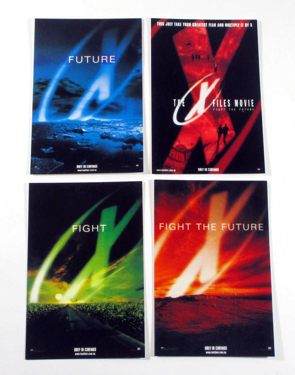 1998 The X-Files Fight the Future Movie Postcard Set (4) Nm/Mt