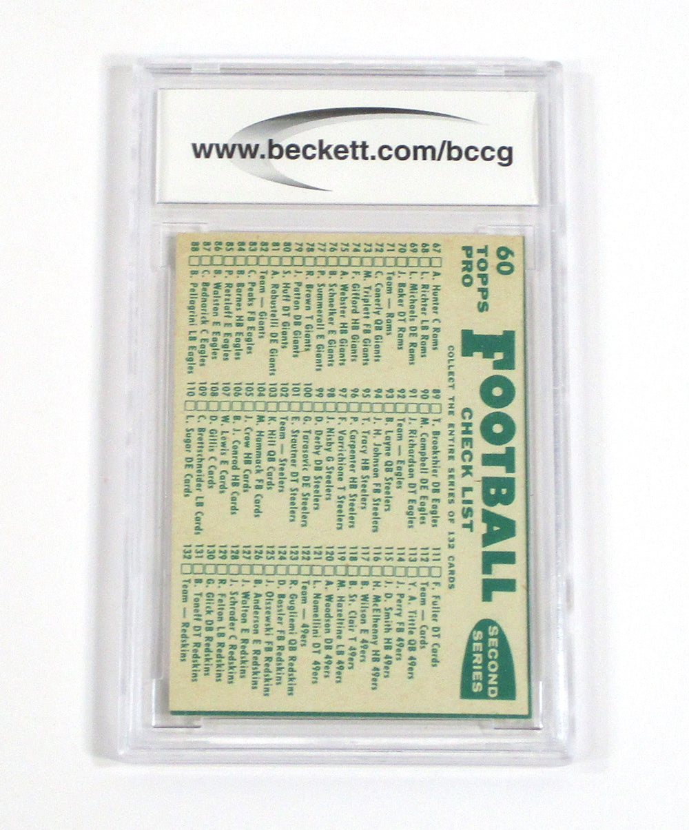 1960 Topps Football Green Bay Packers #60 Series 2 Unmarked Checklist BCCG 9 Pic2
