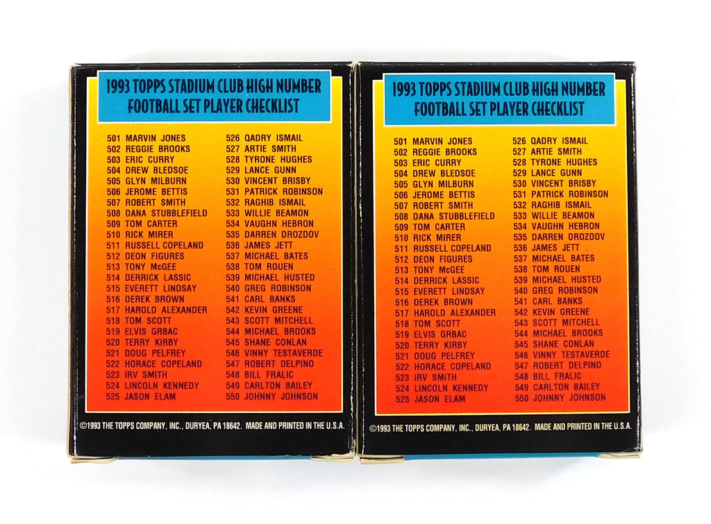 Lot of (2) 1993 Topps Stadium Club Football High Number Factory Set Box Pic2
