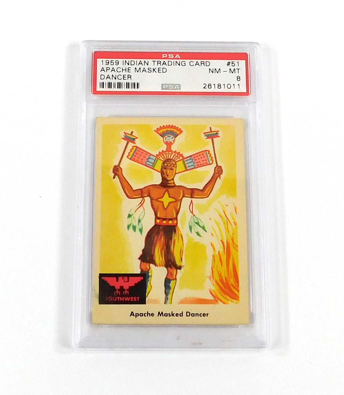 1959 Indian Trading Card Apache Masked Dancer #51 PSA 8 DF036638