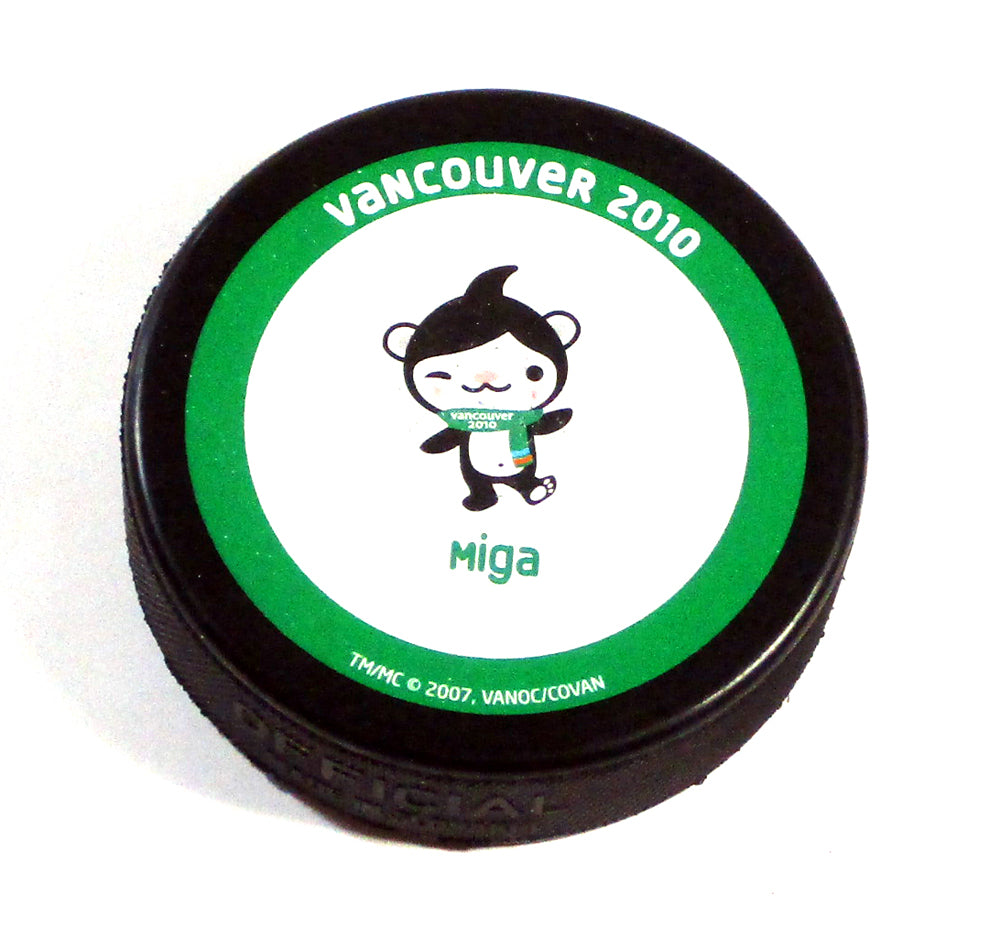 2010 Vancouver Olympic Winter Games Miga Logo Hockey Puck