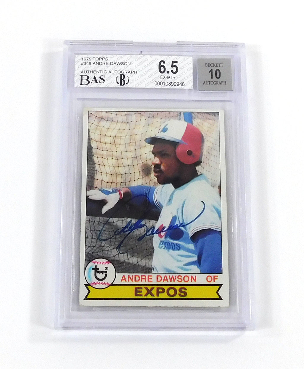 1979 Topps Baseball Andre Dawson #348 Expos BAS 6.5 Beckett Auto 10
