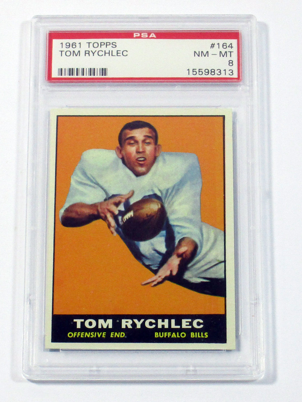 1961 Topps Football Tom Rychlec #164 Buffalo Bills PSA 8