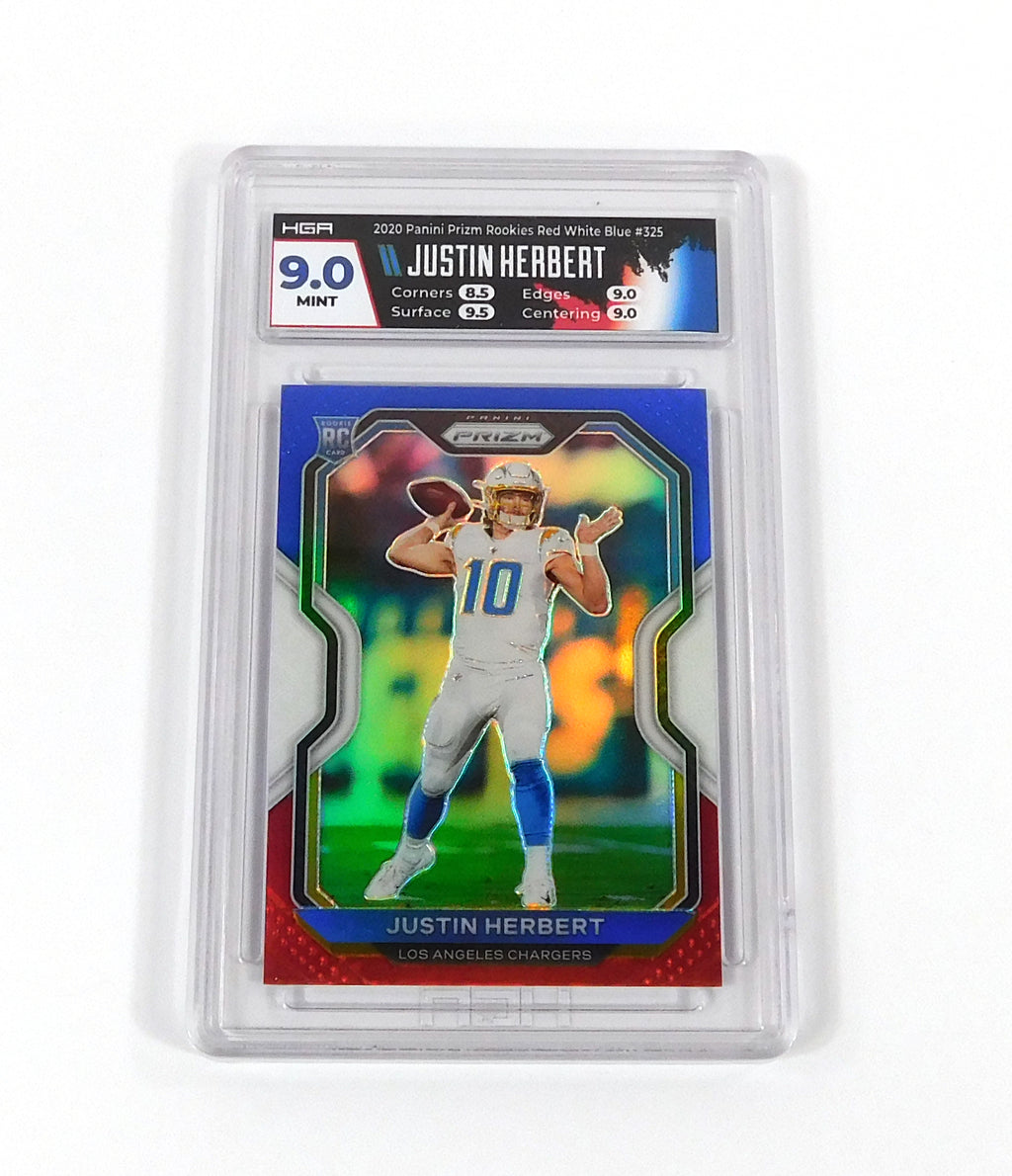 2020 Panini Prizm Rookies Red White Blue Justin Herbert #9 RC Chargers HGA 9