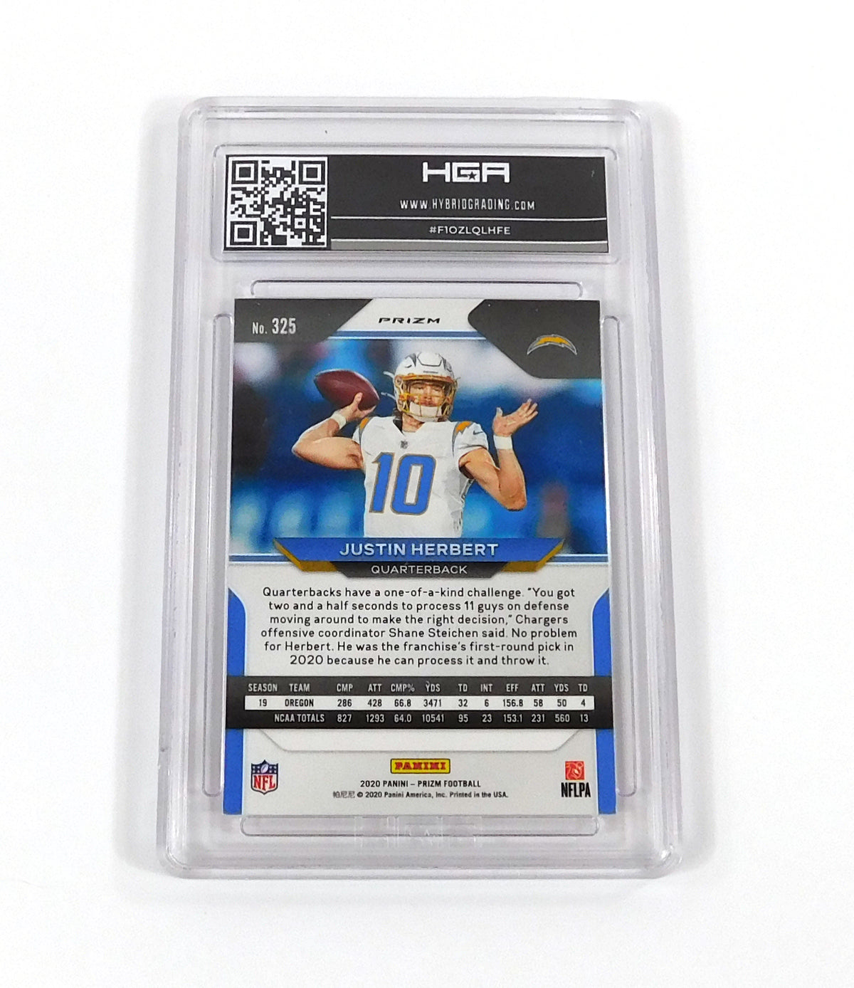 2020 Panini Prizm Rookies Red White Blue Justin Herbert #9 RC Chargers HGA 9 Pic2