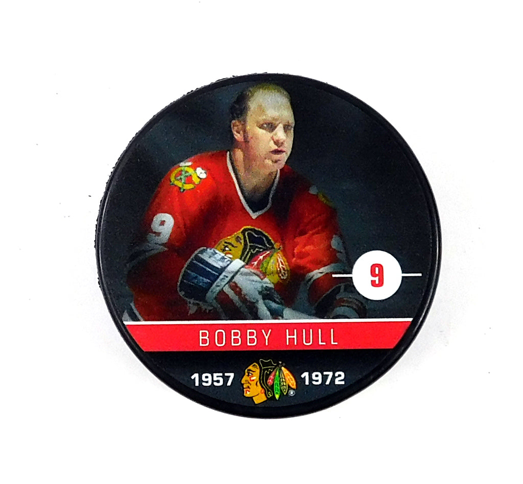 Bobby Hull 1957-1972 Blackhawks The Alumni Full Color Official NHL Hockey Puck