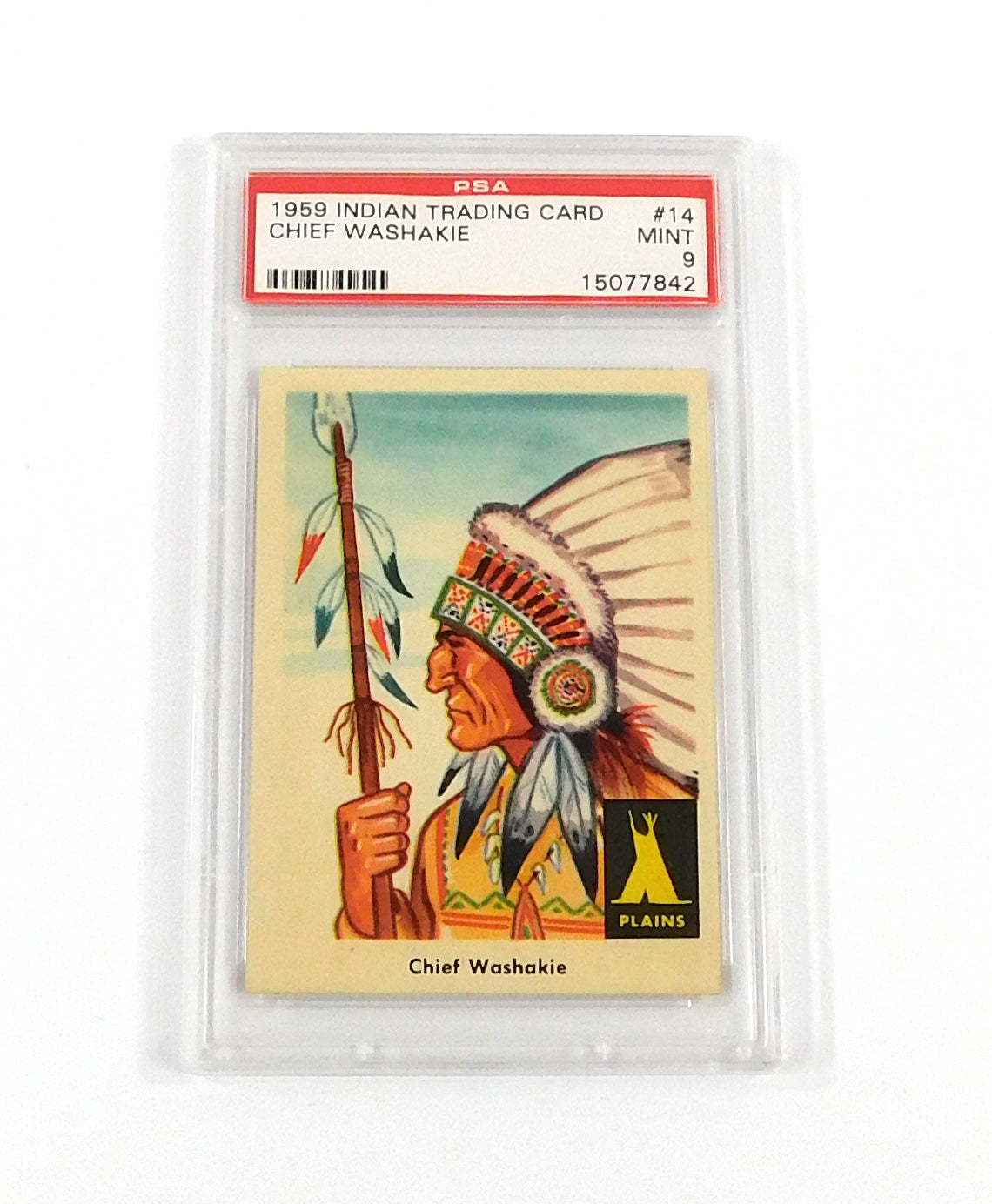 1959 Indian Trading Card Chief Washakie #14 PSA 9 DF036663