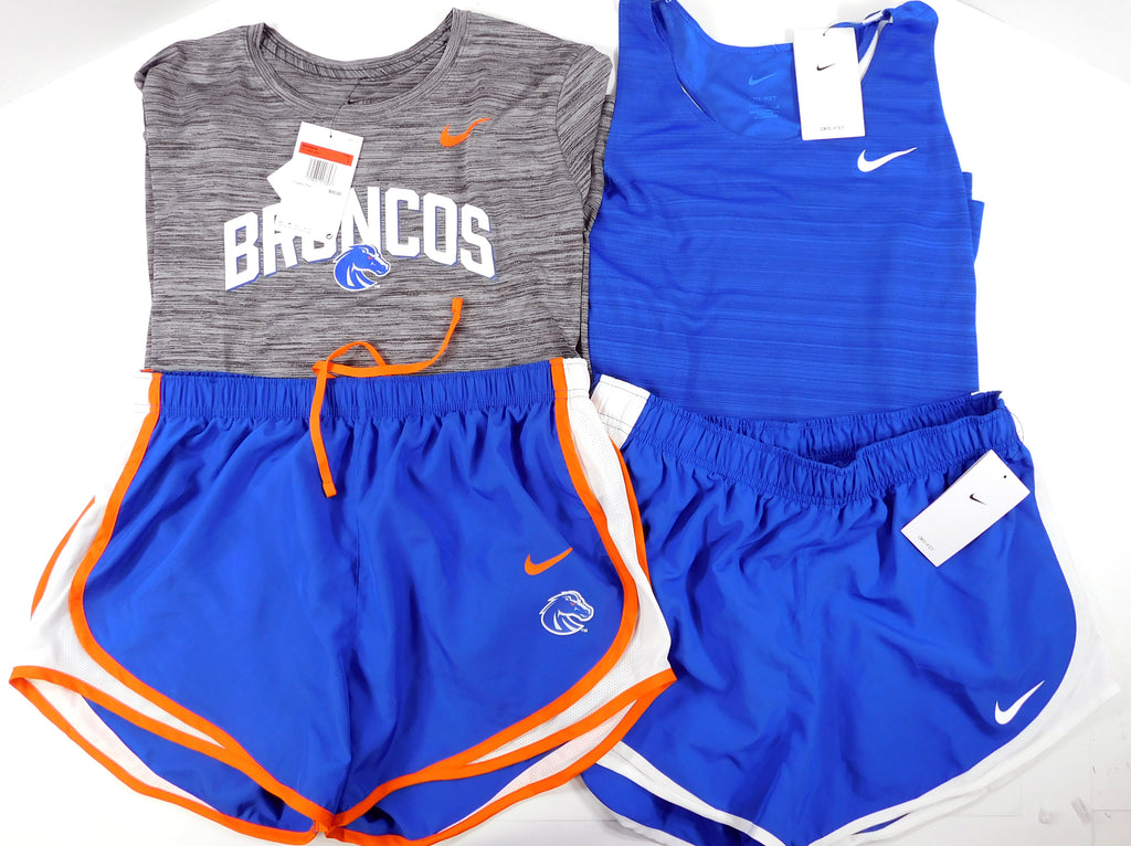 (4 Items) Boise State Broncos Womens Nike Gear (Size Large) 2-Shorts 2-Tops NWT