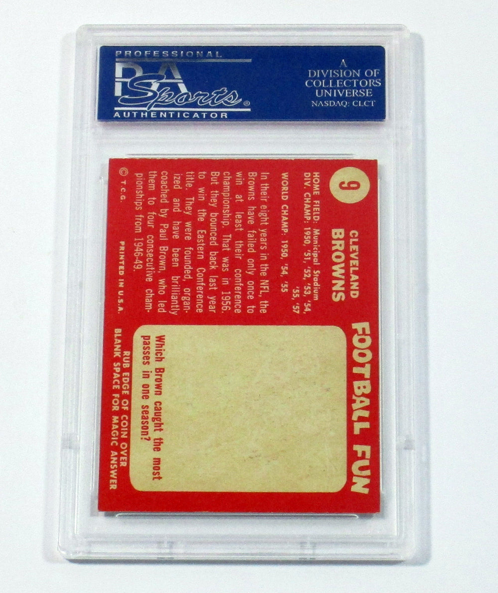 1958 Topps Football Cleveland Browns Team Card #9 PSA 7 Pic2