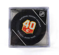 2020 Calgary Flames 40 Year Anniversary NHL Official Game Puck New in Cube
