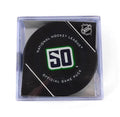 Vancouver Canucks 50 Year Anniversary NHL Official Game Puck New in Cube