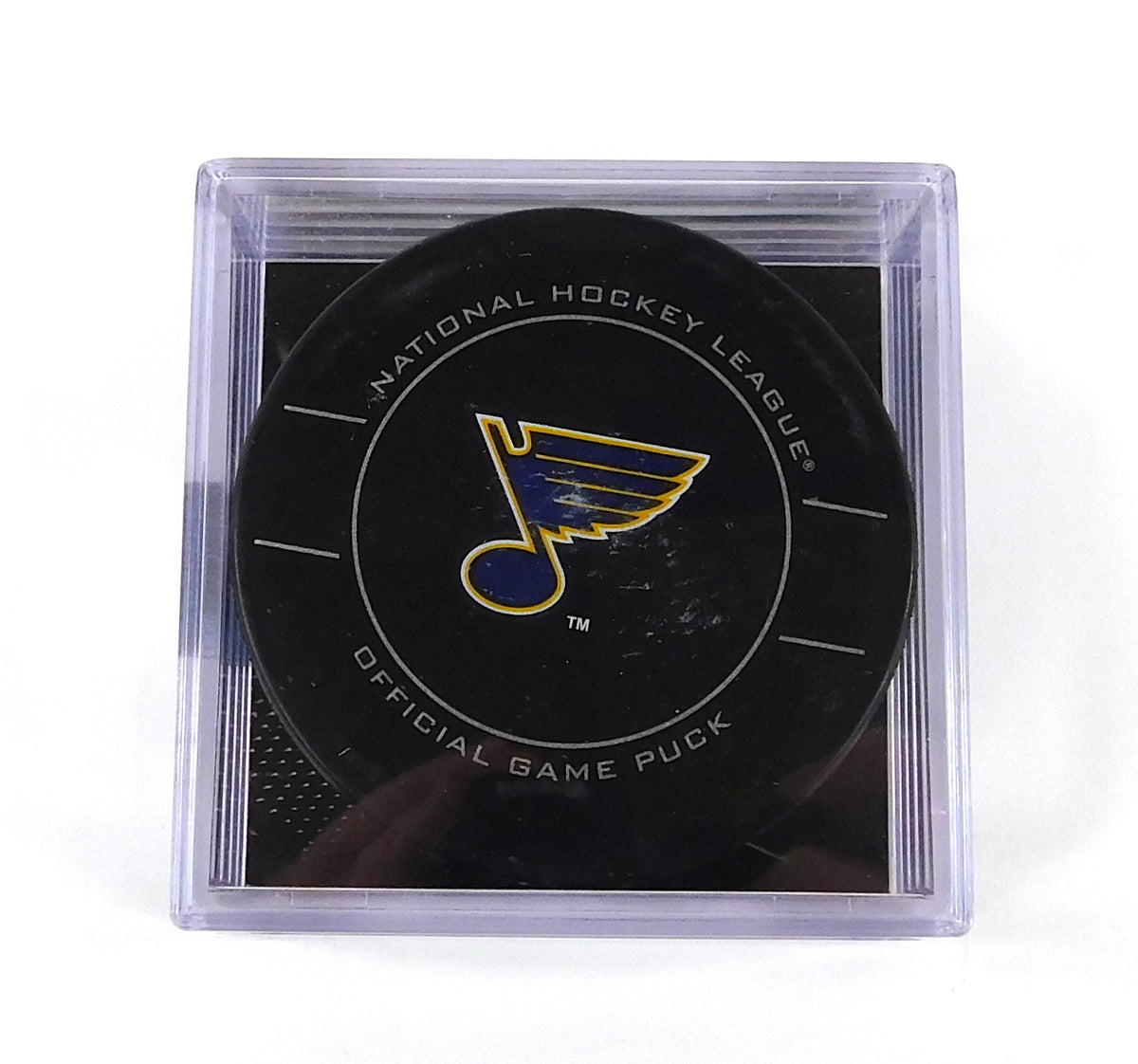 St. Louis Blues Logo NHL Official Game Puck Style 1 New in Cube