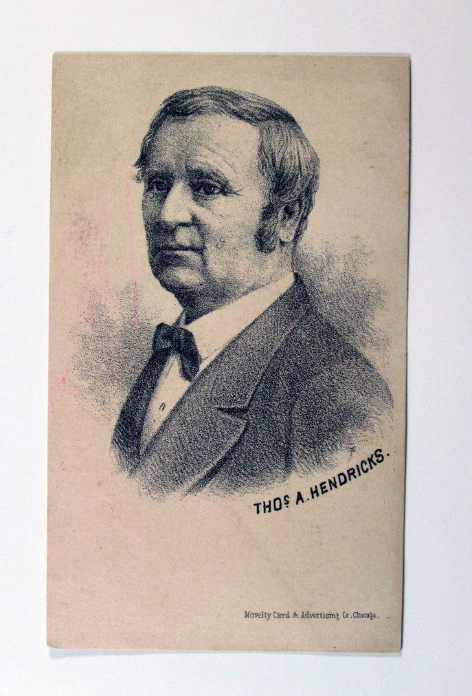 Novelty Card & Advertising Co. Photo of Thos A. Hendricks Vintage Trade Ad Card