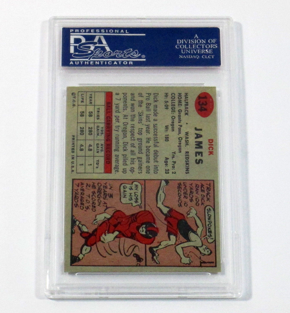 1957 Topps Football Dick James #134 Washington Redskins PSA 7 Pic2