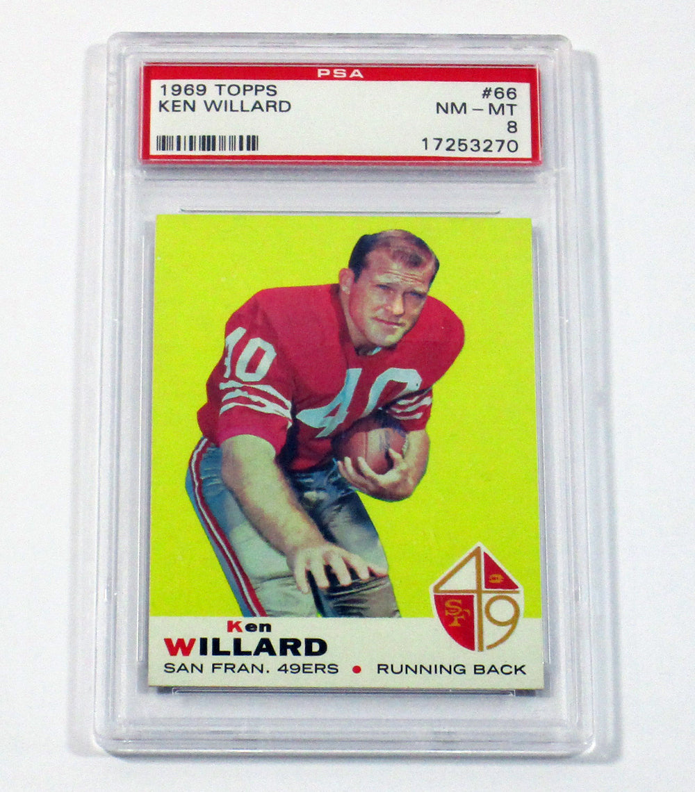 1969 Topps Football Ken Willard #66 San Francisco 49ers PSA 8