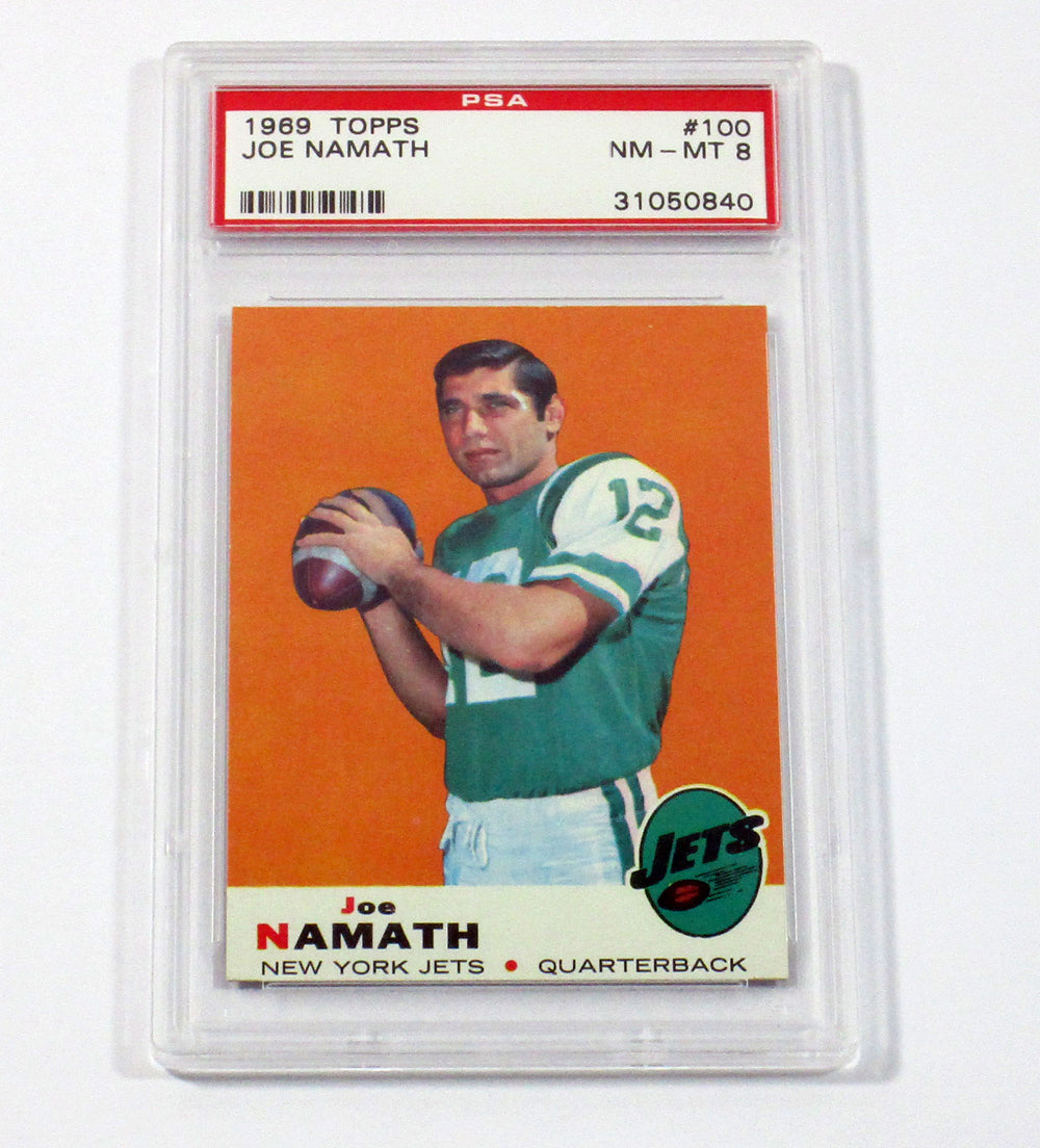 1969 Topps Football Joe Namath #100 New York Jets PSA 8