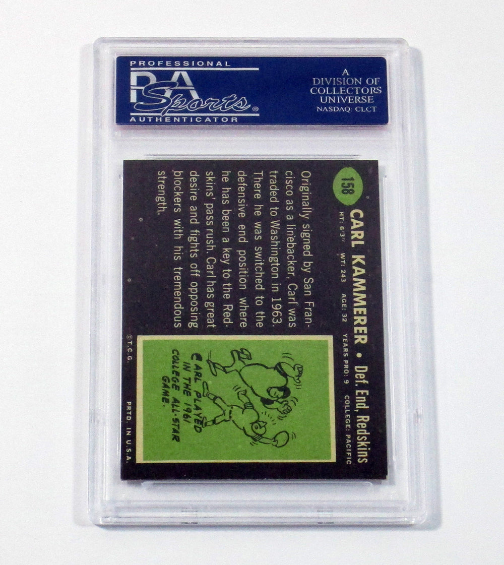1969 Topps Football Carl Kammerer #158 Washington Redskins PSA 8 Pic2