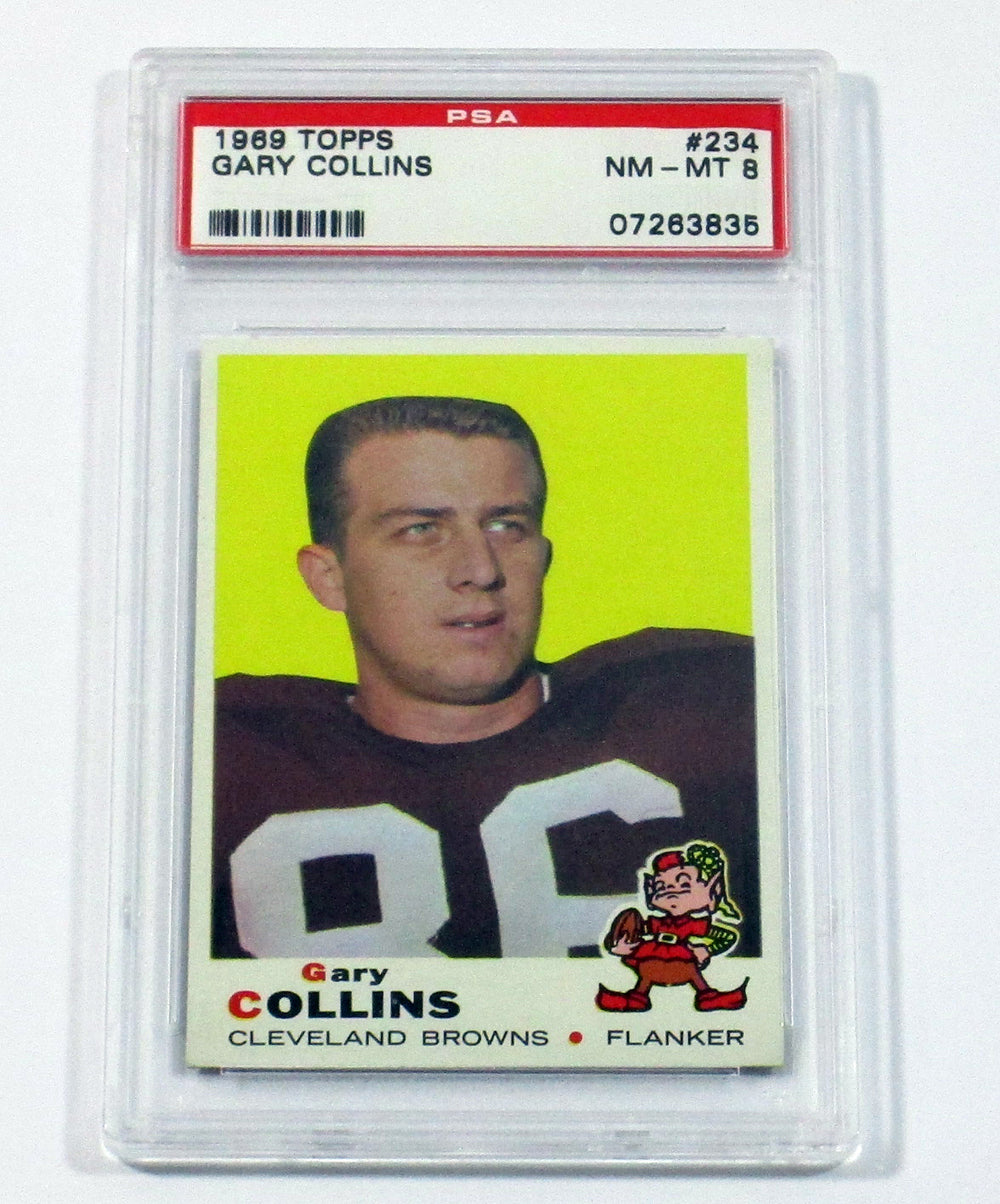 1969 Topps Football Gary Collins #234 Cleveland Browns PSA 8