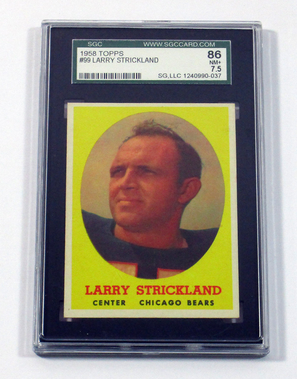 1958 Topps Football Larry Strickland #99 Chicago Bears SGC 7.5 = 86