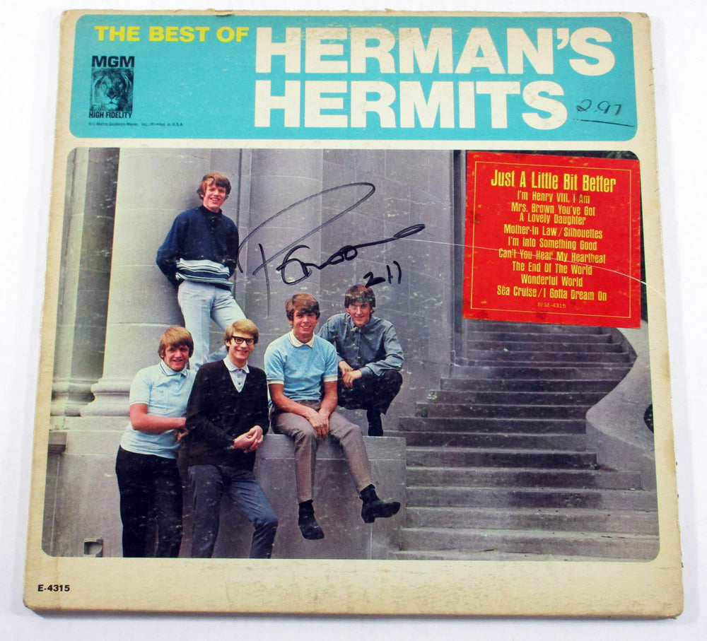 Peter Noone Signed Record Album The Best of Herman's Hermits AUTO 3