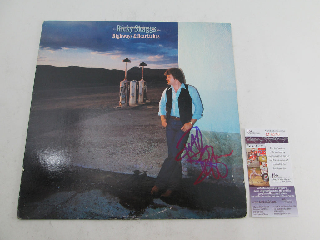 Ricky Skaggs Signed LP Record Album Highways & Heartaches w/ JSA AUTO