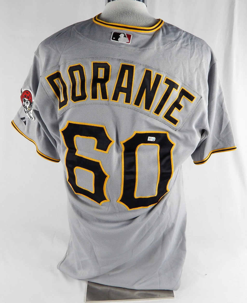 2009 Pittsburgh Pirates Luis Dorante #60 Game Used Grey Jersey 48 657 Pic2