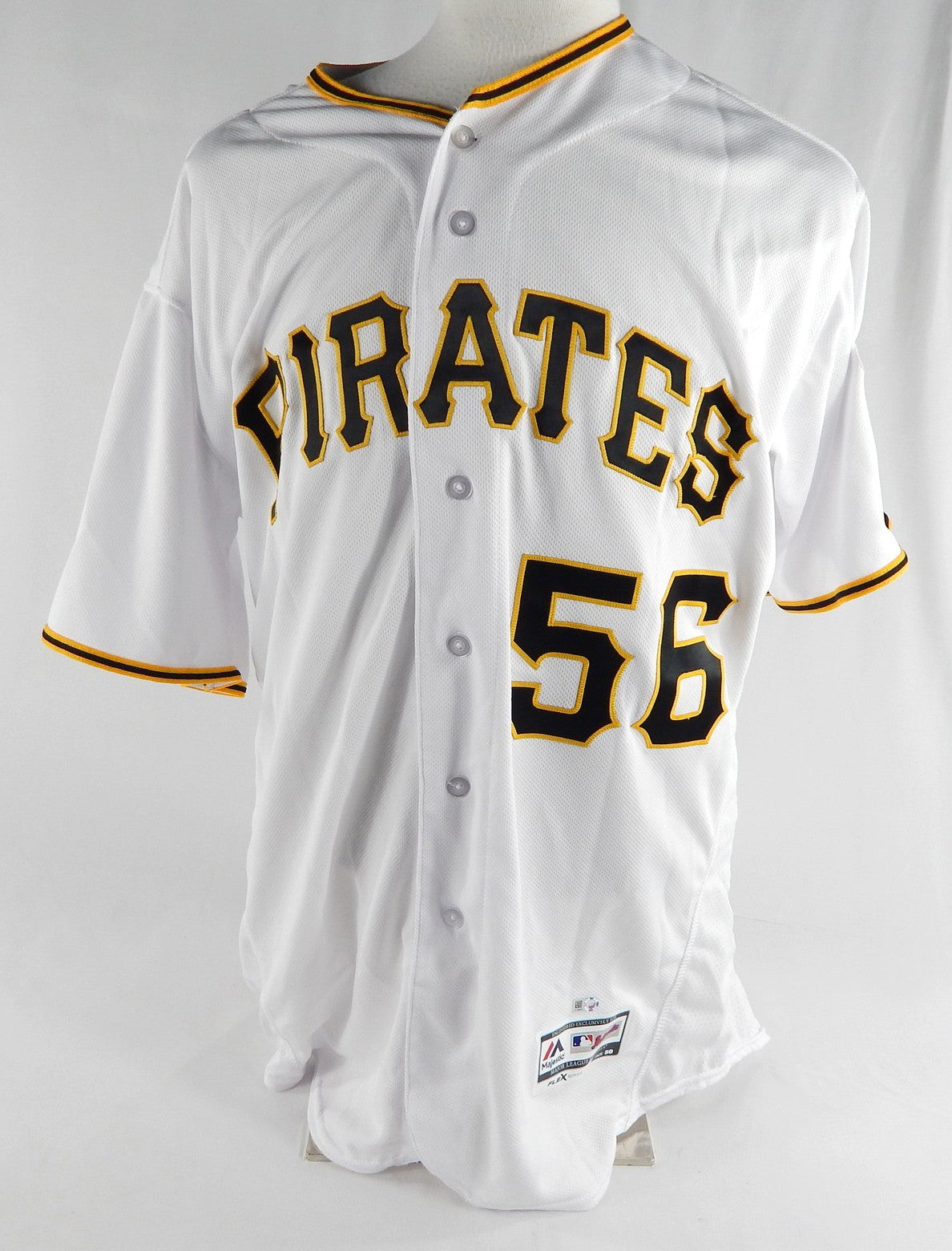 2018 Pittsburgh Pirates Euclides Rojas #56 Game Used White Jersey 50 662