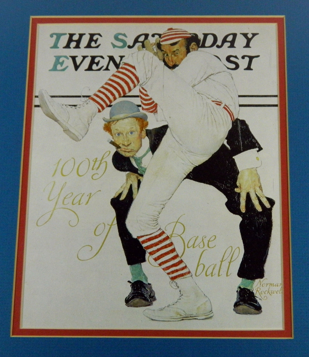 The Saturday Evening Post Baseball Art Cover Framed Display **See Description Pic2