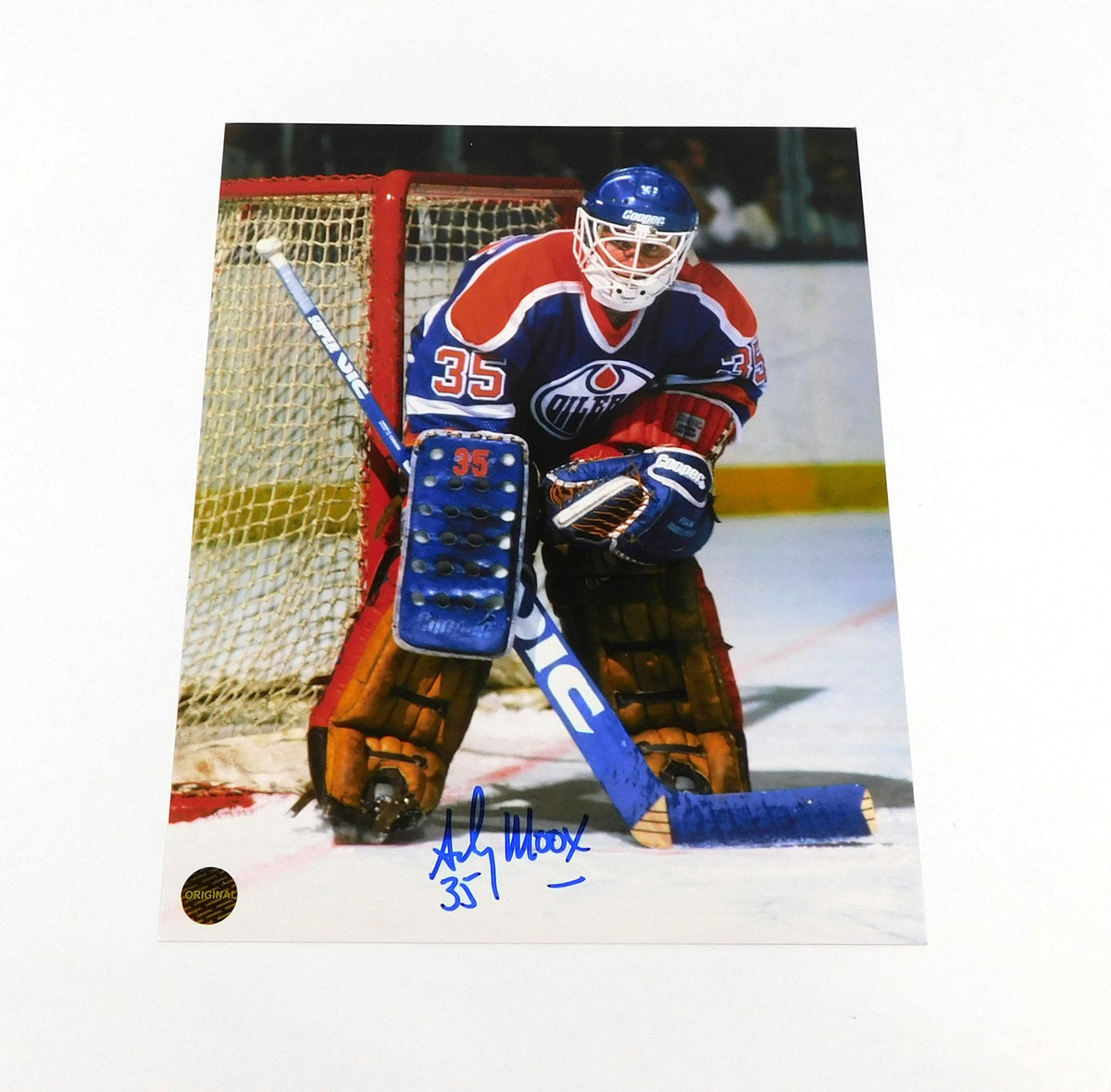 Andy Moog Signed 8 x 10 Color Photo Oilers Auto - 204505S