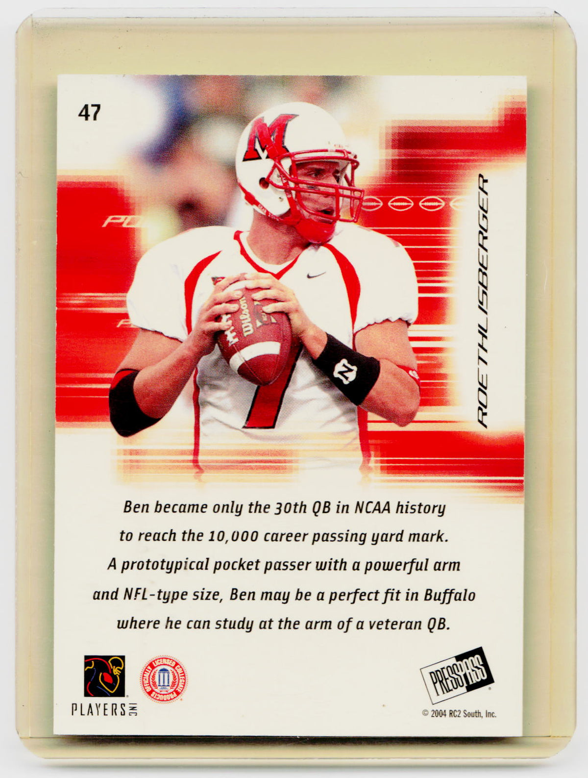 # 2004 Press Pass Ben Roethlisberger RC #47 Rookie Pic2