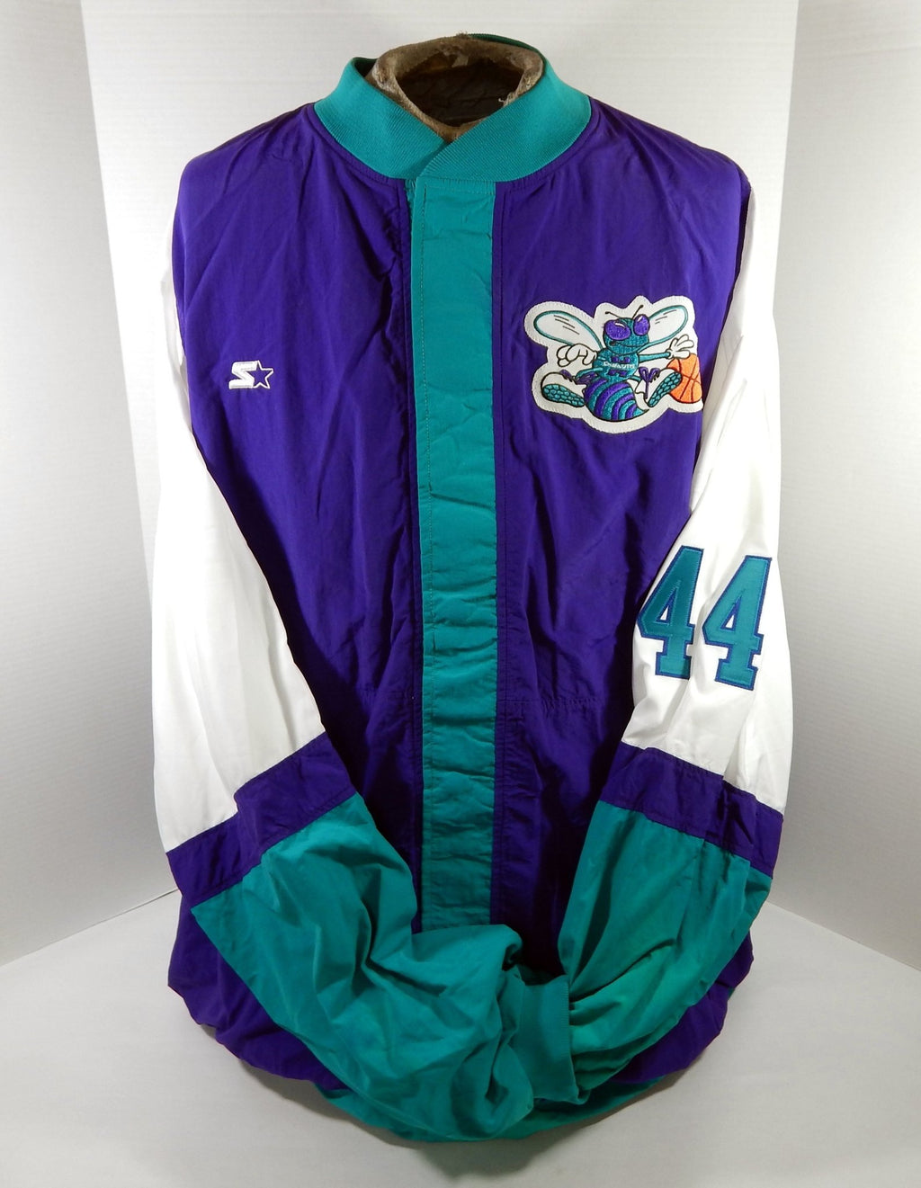 Charlotte Hornets Derrick Coleman #44 Game Issued Purple Warm Up Jacket 52 2 - DP60252