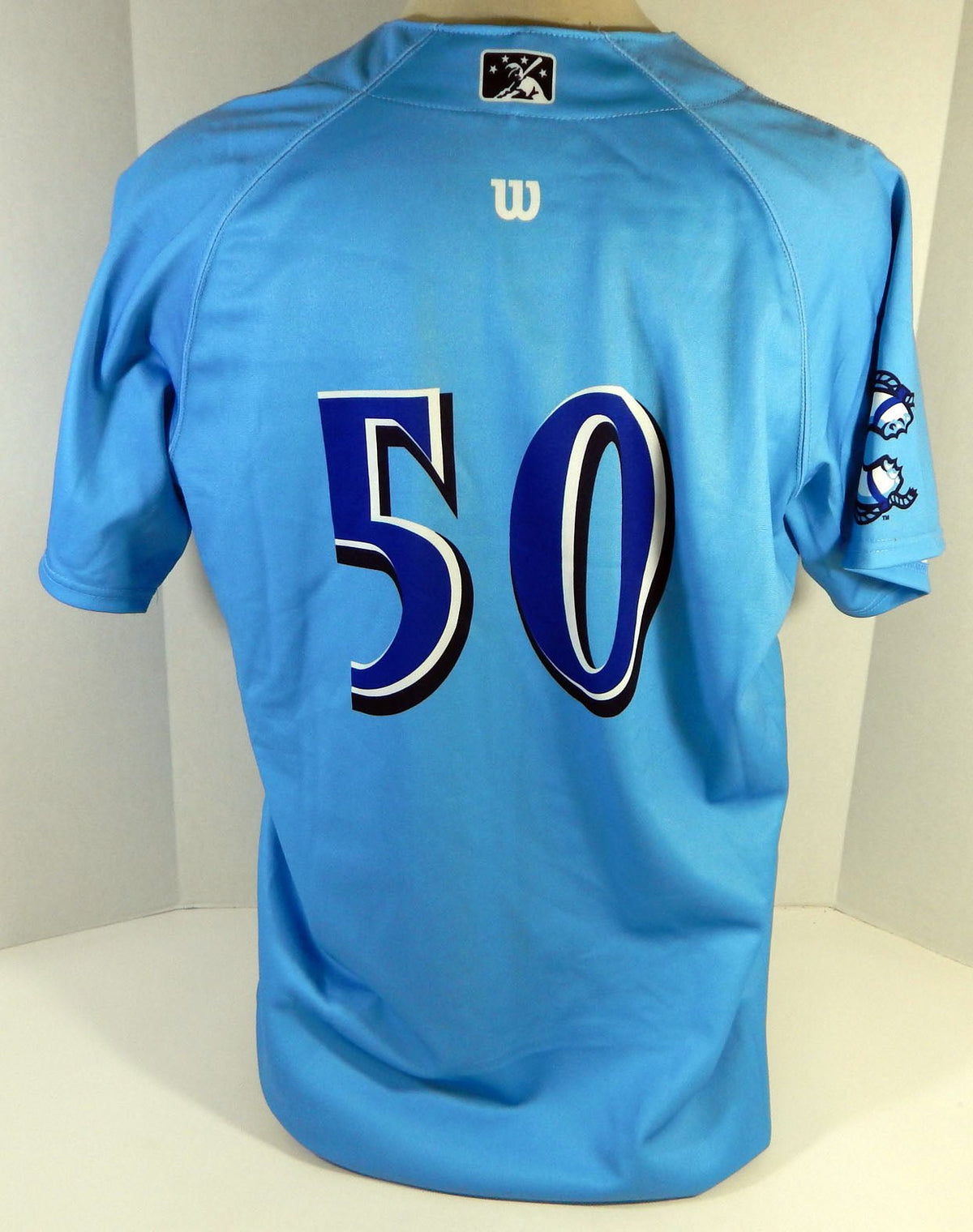 Clearwater Threshers #50 Game Issued Blue Jersey Prostate Cancer Night 48 02 - DP13402