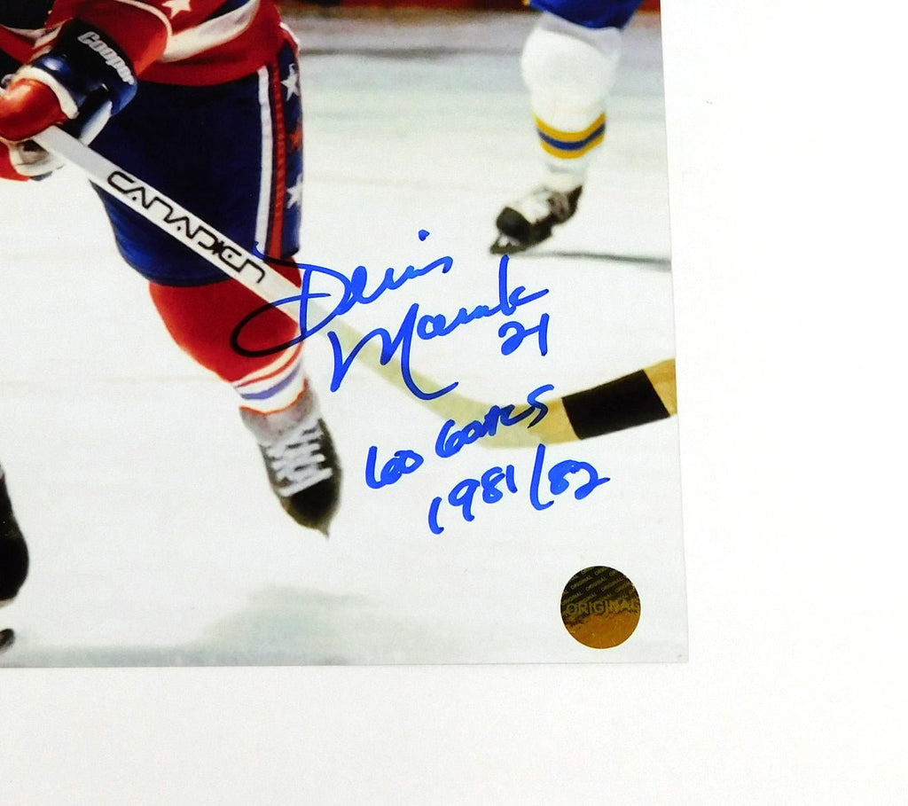 Dennis Maruk Signed 8 x 10 Color Photo 60 Goals 1981/82 Capitals Auto - 204491S