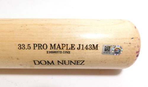 Dom Nunez #3 Colorado Rockies Game-Used Old Hickory Bat COA VS820718 - DM87030