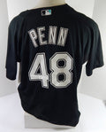 Florida Marlins Hayden Penn #48 Game Used Black Jersey BP ST XL DP53542 - DP53542