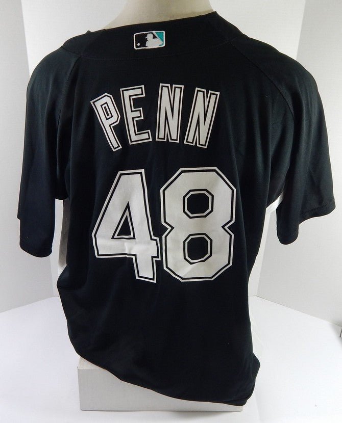 Florida Marlins Hayden Penn #48 Game Used Black Jersey BP ST XL DP53542 - DP53542