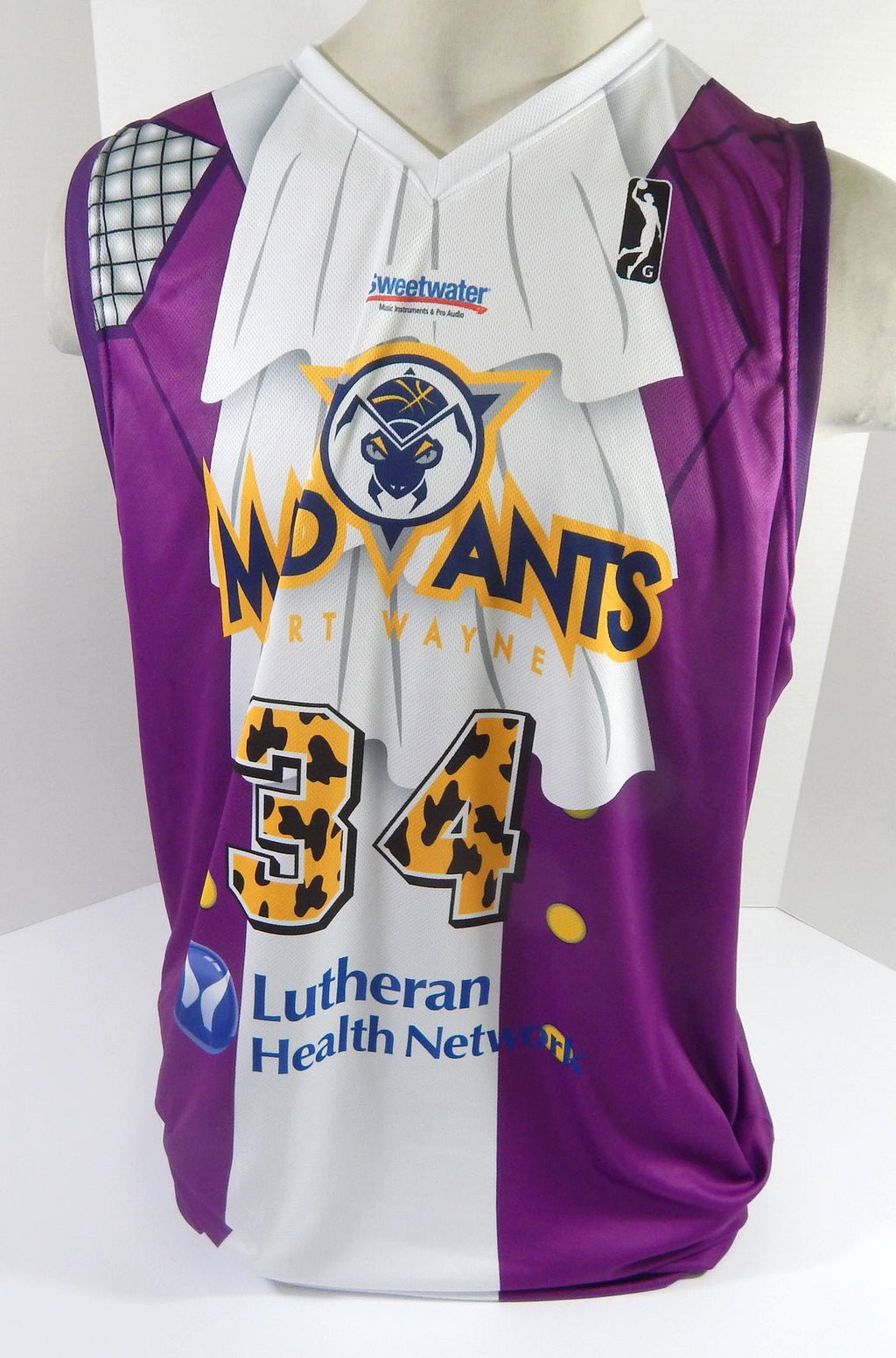 Fort Wayne Mad Ants #34 Game Issued Purple Jersey Pirate Night XXL DP55829 - DP55829