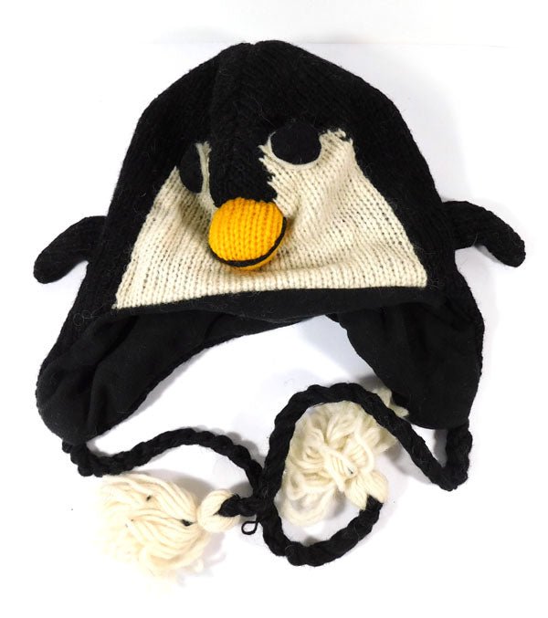 Hand Knitted Wool Penguin Winter Hat Children Size Small/Med - 4503193S