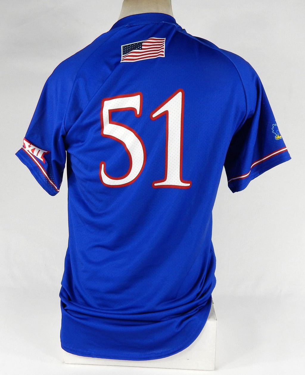 Kansas Jayhawks #51 Game Issued Pos Used Blue Jersey Baseball USA 36 DP65401 - DP65401