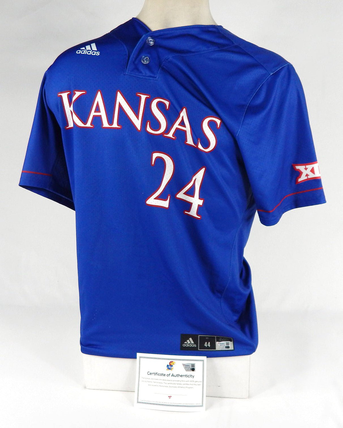 Kansas KU Jayhawks #24 Game Issued Pos Used Blue Jersey Baseball 44 DP65272 - DP65272