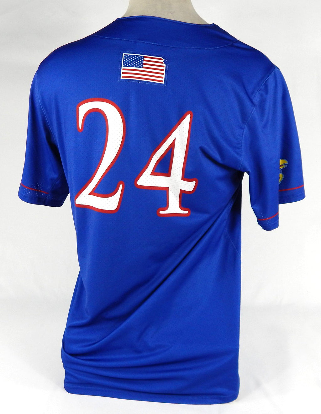 Kansas KU Jayhawks #24 Game Issued Pos Used Blue Jersey Baseball 44 DP65272 - DP65272