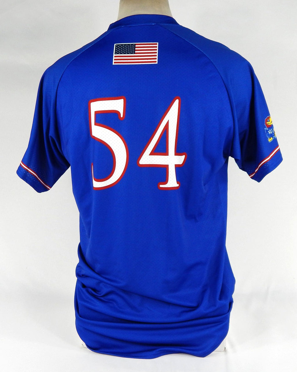 Kansas KU Jayhawks #54 Game Issued Pos Used Blue Jersey Baseball 40 DP65303 - DP65303