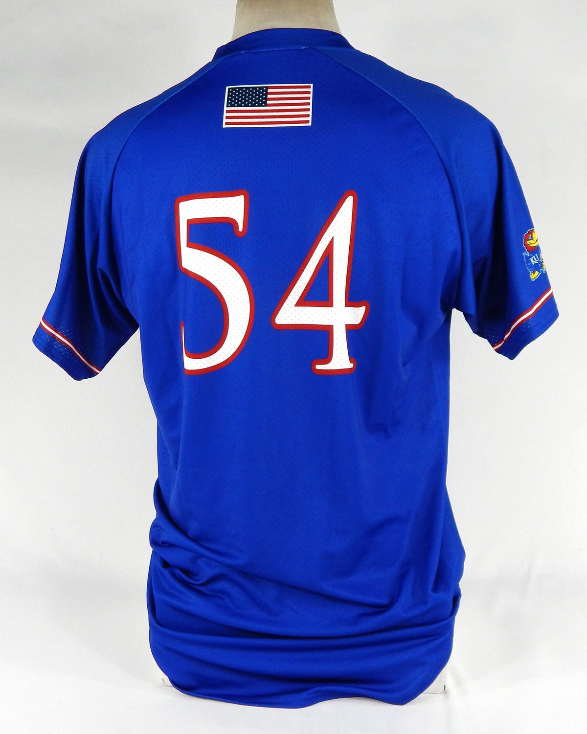 Kansas KU Jayhawks #54 Game Issued Pos Used Blue Jersey Baseball 40 DP65303 - DP65303