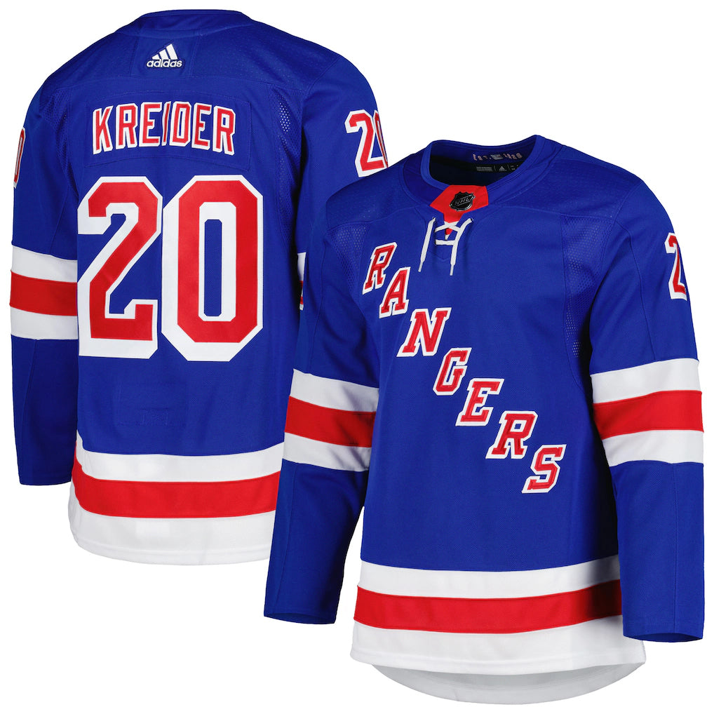 Chris Kreider #20 New York Rangers Adidas Primegreen NHL Hockey Jersey Blue 56