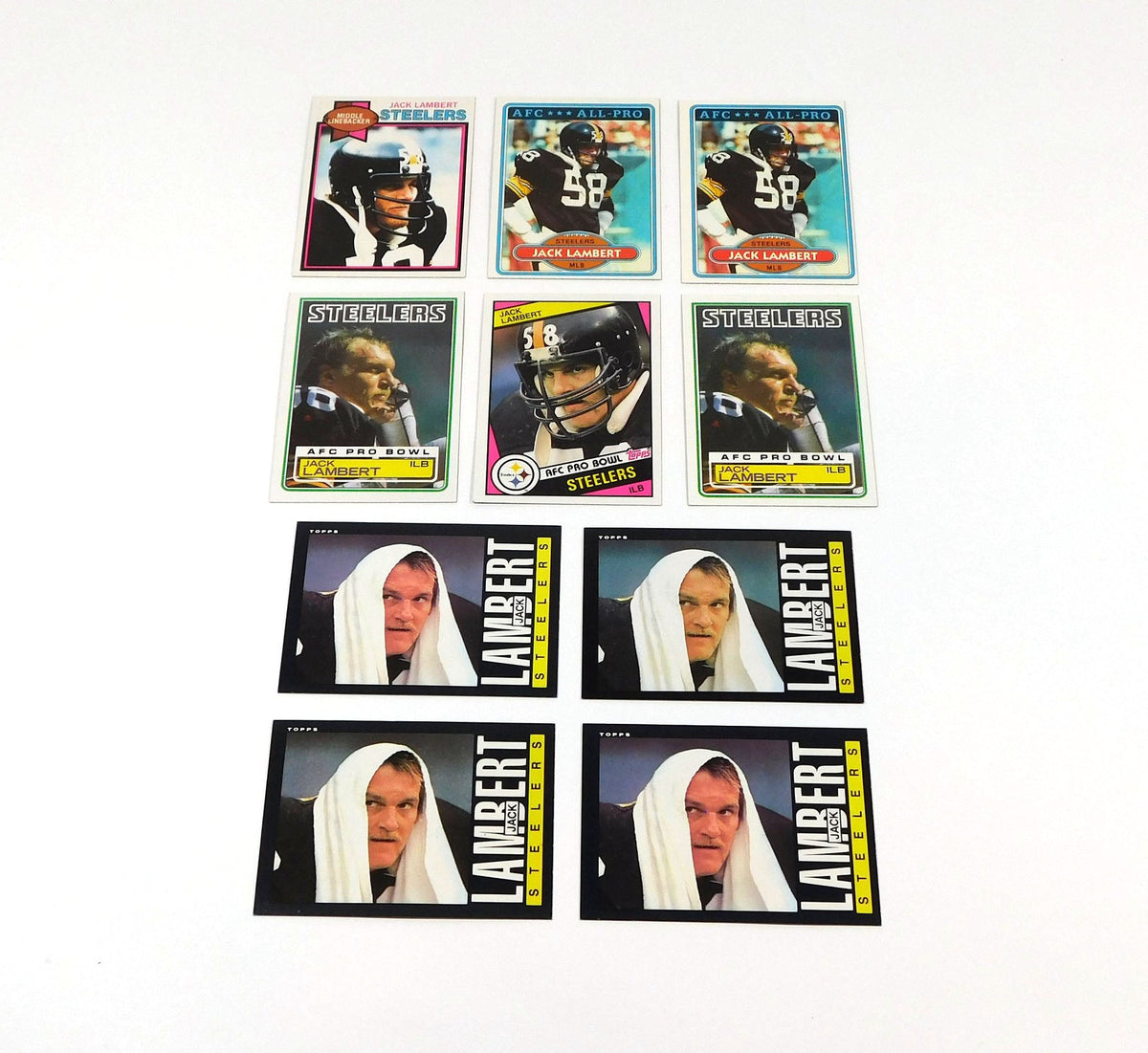Lot of (10) 1979-1988 Topps Jack Lambert Steelers - DA053530