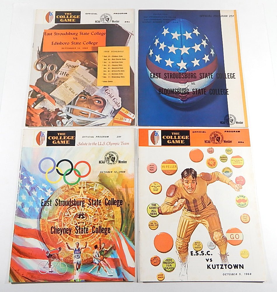 Lot of (11) Diff 1966 to 1968 East Stroudsburg State College Football Programs - DJ055654