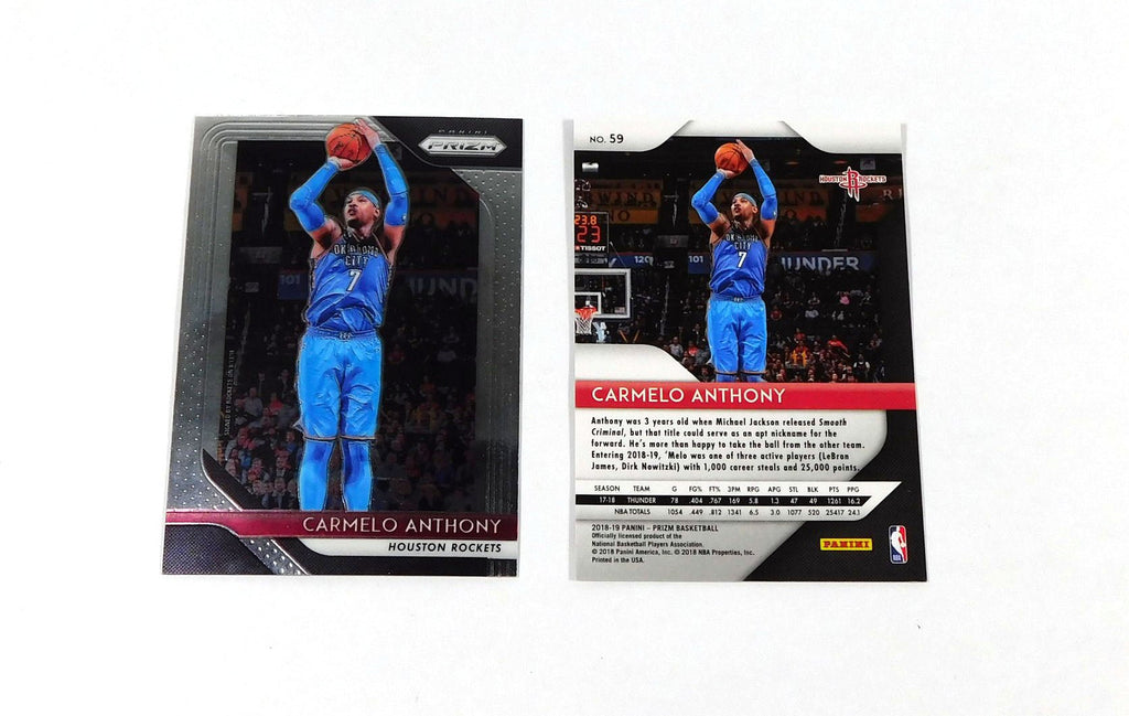 Lot of (113) 2018-19 Panini Prizm Carmelo Anthony #59 With Silver Prizm Rockets - DA060709
