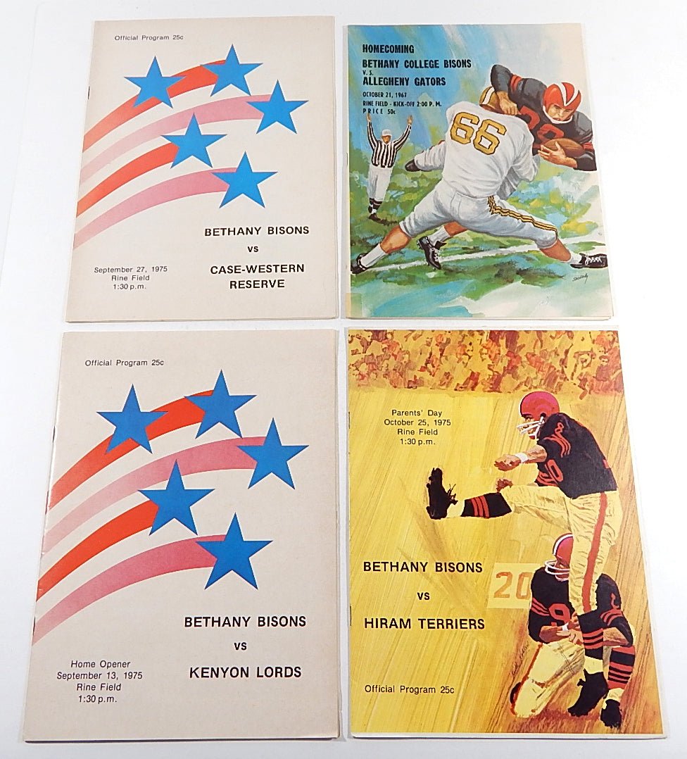 Lot of (24) Different 1967 to 1975 Bethany College Football Programs - DJ055367
